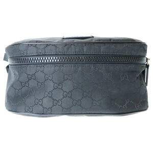 GUCCI GG Canvas Waist Bag Body Bum Crossbody Belt Shoulder Black